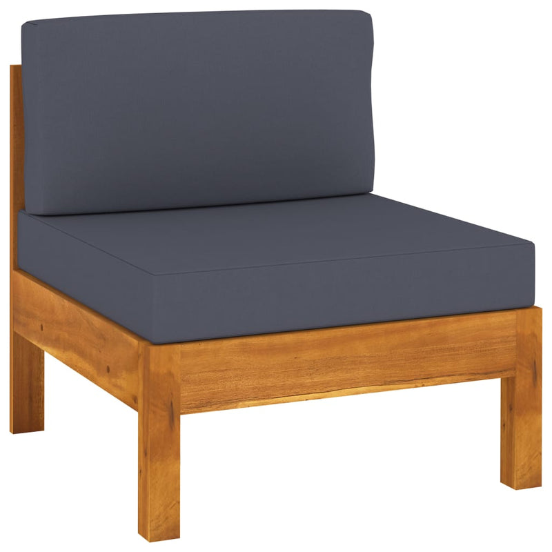 8 Piece Garden Lounge Set with Dark Grey Cushions Acacia Wood Payday Deals