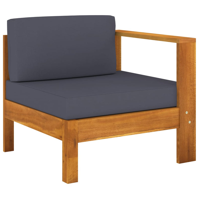 8 Piece Garden Lounge Set with Dark Grey Cushions Acacia Wood Payday Deals