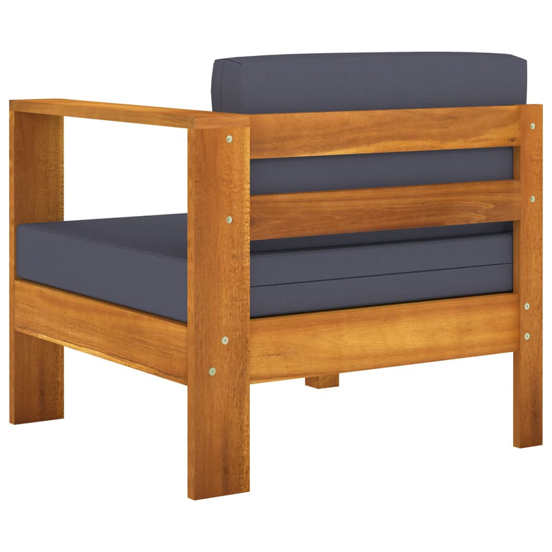 8 Piece Garden Lounge Set with Dark Grey Cushions Acacia Wood Payday Deals