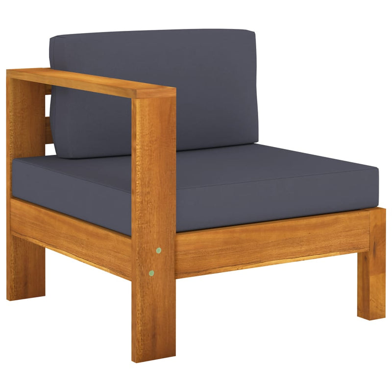 8 Piece Garden Lounge Set with Dark Grey Cushions Acacia Wood Payday Deals
