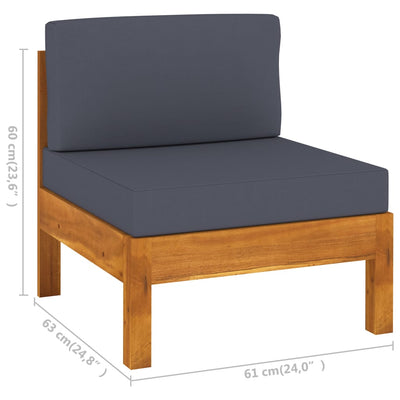 8 Piece Garden Lounge Set with Dark Grey Cushions Acacia Wood Payday Deals