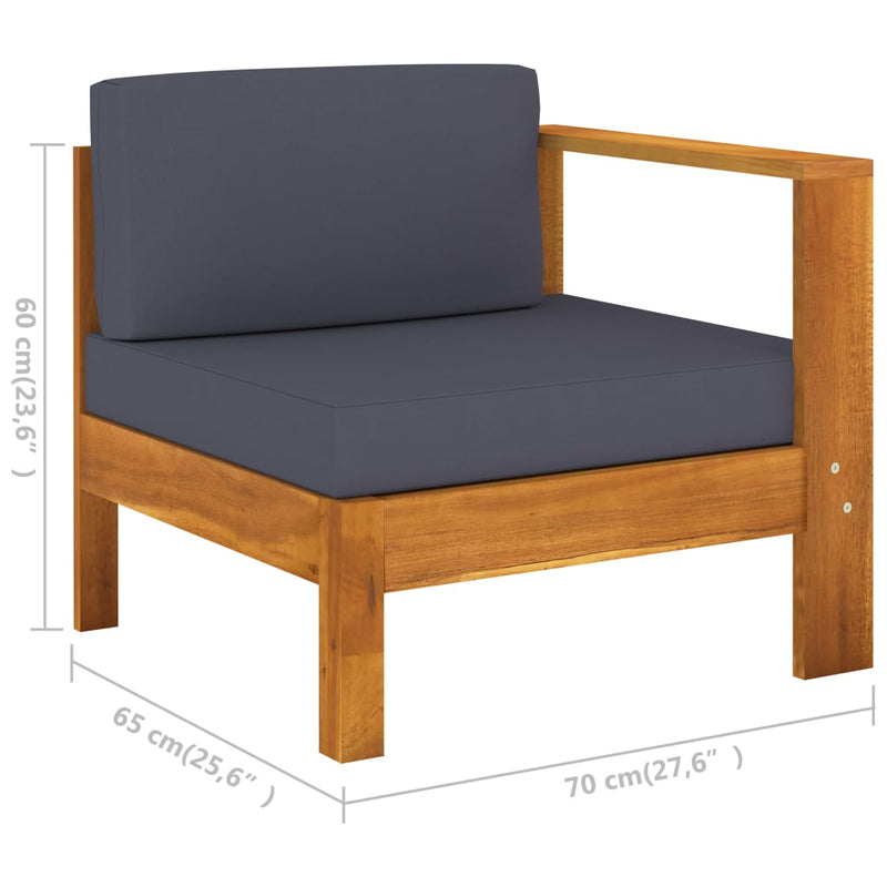 8 Piece Garden Lounge Set with Dark Grey Cushions Acacia Wood Payday Deals