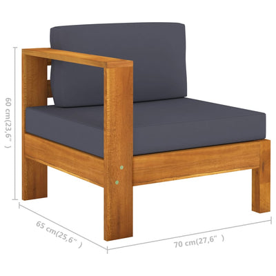 8 Piece Garden Lounge Set with Dark Grey Cushions Acacia Wood Payday Deals