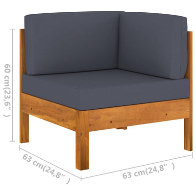 8 Piece Garden Lounge Set with Dark Grey Cushions Acacia Wood Payday Deals