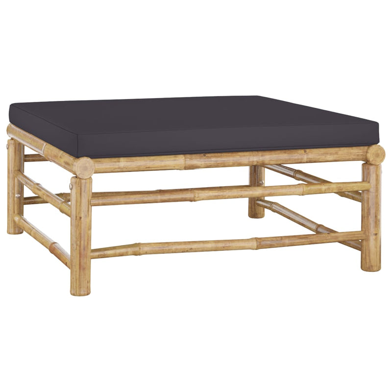 8 Piece Garden Lounge Set with Dark Grey Cushions Bamboo Payday Deals