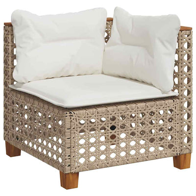 8 Piece Garden Sofa Set with Cushions Beige Poly Rattan Payday Deals