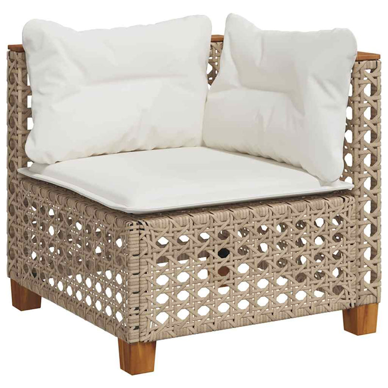 8 Piece Garden Sofa Set with Cushions Beige Poly Rattan Payday Deals