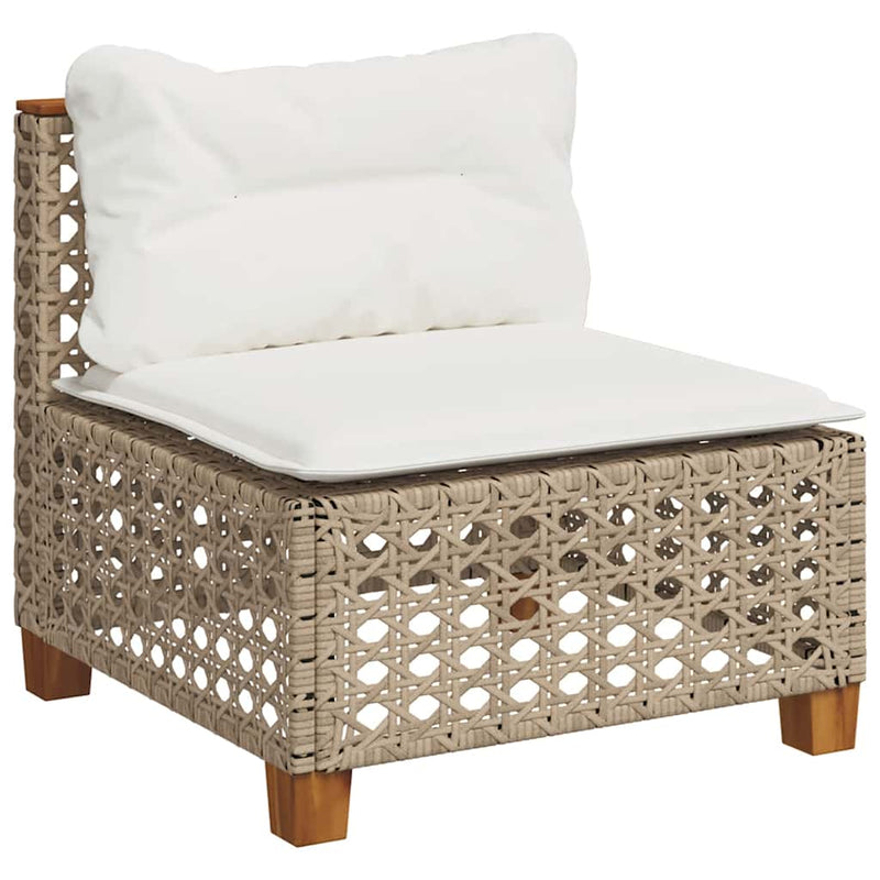 8 Piece Garden Sofa Set with Cushions Beige Poly Rattan Payday Deals