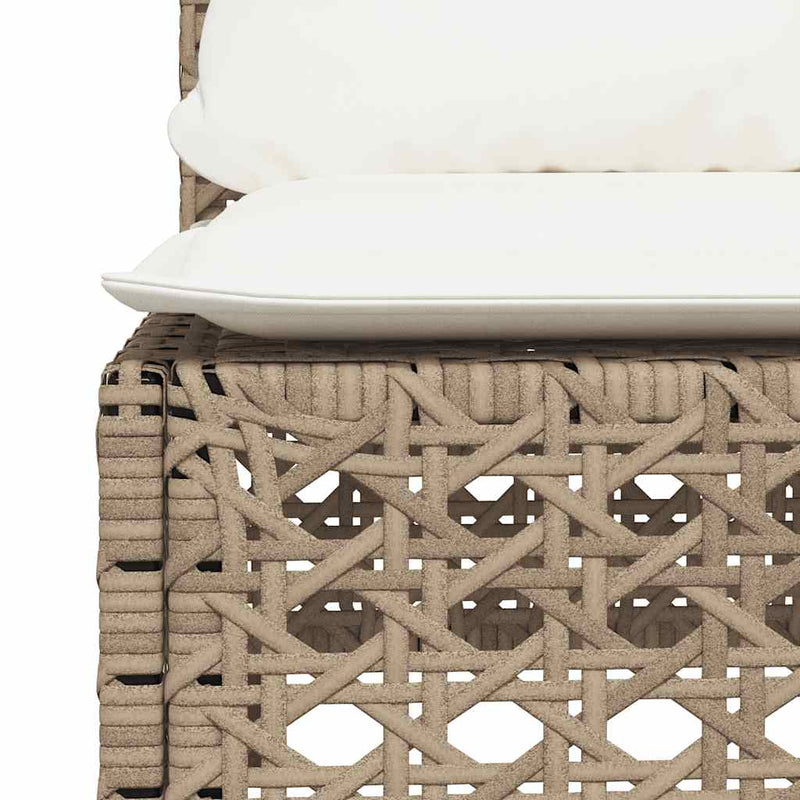 8 Piece Garden Sofa Set with Cushions Beige Poly Rattan Payday Deals