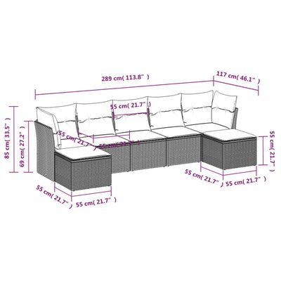 8 Piece Garden Sofa Set with Cushions Black Poly Rattan Payday Deals