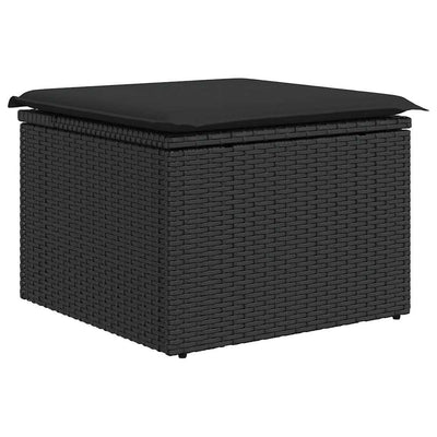 8 Piece Garden Sofa Set with Cushions Black Poly Rattan Payday Deals