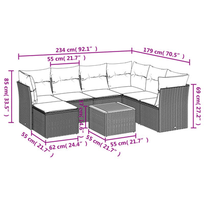 8 Piece Garden Sofa Set with Cushions Black Poly Rattan Payday Deals