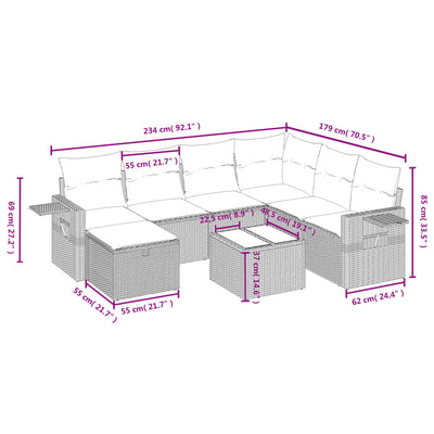 8 Piece Garden Sofa Set with Cushions Black Poly Rattan Payday Deals