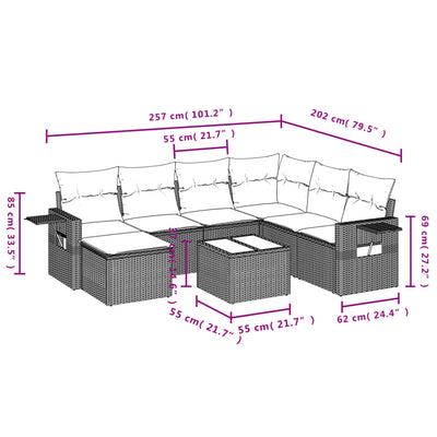 8 Piece Garden Sofa Set with Cushions Black Poly Rattan Payday Deals