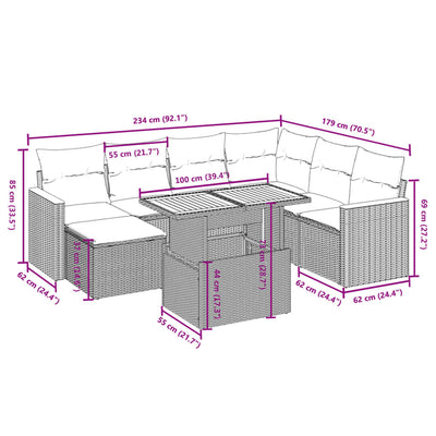 8 Piece Garden Sofa Set with Cushions Black Poly Rattan Payday Deals