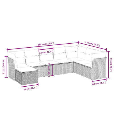 8 Piece Garden Sofa Set with Cushions Black Poly Rattan Payday Deals