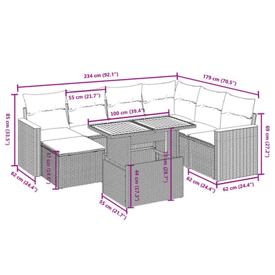 8 Piece Garden Sofa Set with Cushions Black Poly Rattan Payday Deals