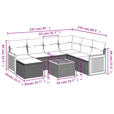 8 Piece Garden Sofa Set with Cushions Black Poly Rattan Payday Deals