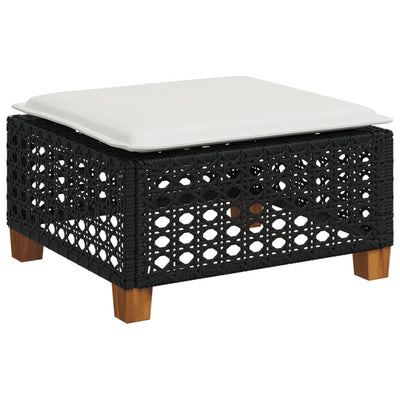 8 Piece Garden Sofa Set with Cushions Black Poly Rattan Payday Deals