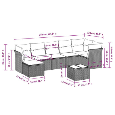 8 Piece Garden Sofa Set with Cushions Black Poly Rattan Payday Deals