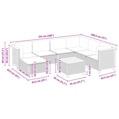 8 Piece Garden Sofa Set with Cushions Black Poly Rattan Payday Deals
