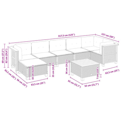 8 Piece Garden Sofa Set with Cushions Black Poly Rattan Payday Deals