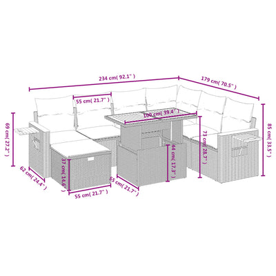 8 Piece Garden Sofa Set with Cushions Grey Poly Rattan Payday Deals