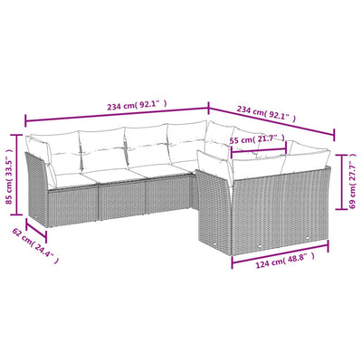 8 Piece Garden Sofa Set with Cushions Grey Poly Rattan Payday Deals