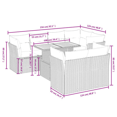 8 Piece Garden Sofa Set with Cushions Grey Poly Rattan Payday Deals