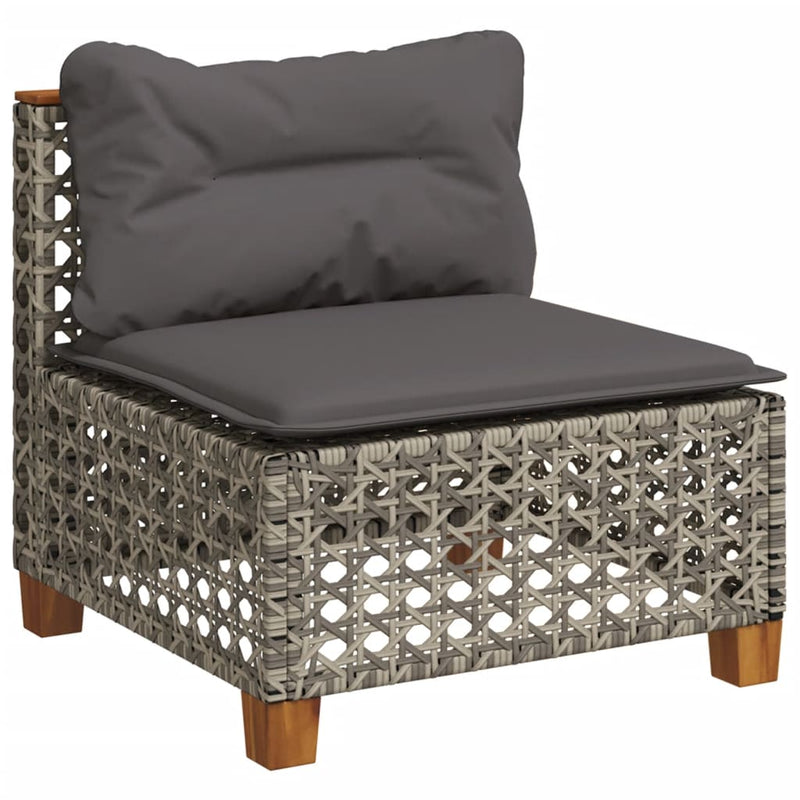 8 Piece Garden Sofa Set with Cushions Grey Poly Rattan Payday Deals