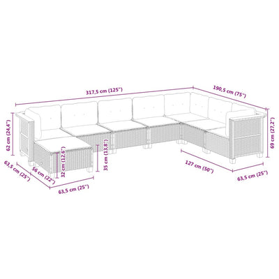8 Piece Garden Sofa Set with Cushions Grey Poly Rattan Payday Deals