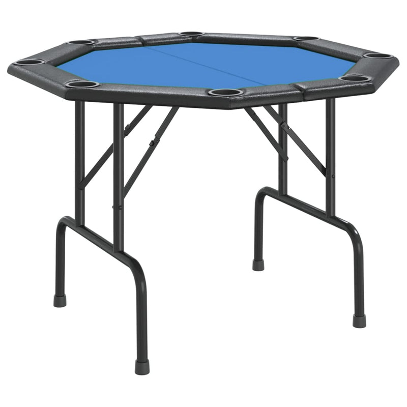 8-Player Folding Poker Table Blue 108x108x75 cm Payday Deals