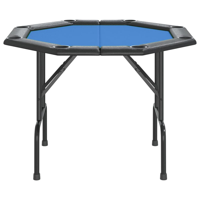 8-Player Folding Poker Table Blue 108x108x75 cm Payday Deals
