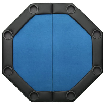 8-Player Folding Poker Table Blue 108x108x75 cm Payday Deals