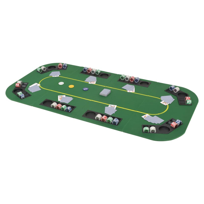 8-Player Folding Poker Tabletop 4 Fold Rectangular Green Payday Deals