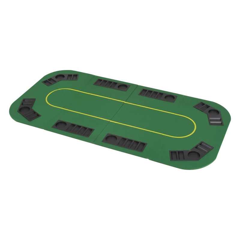 8-Player Folding Poker Tabletop 4 Fold Rectangular Green Payday Deals
