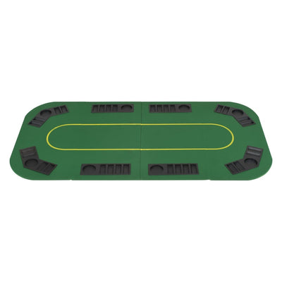8-Player Folding Poker Tabletop 4 Fold Rectangular Green Payday Deals