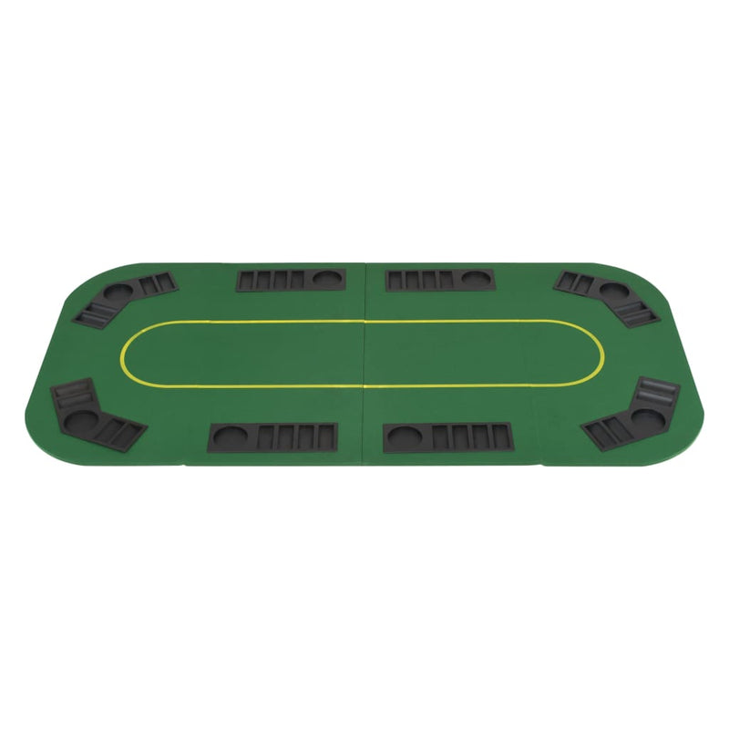 8-Player Folding Poker Tabletop 4 Fold Rectangular Green Payday Deals