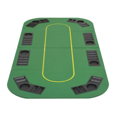 8-Player Folding Poker Tabletop 4 Fold Rectangular Green Payday Deals