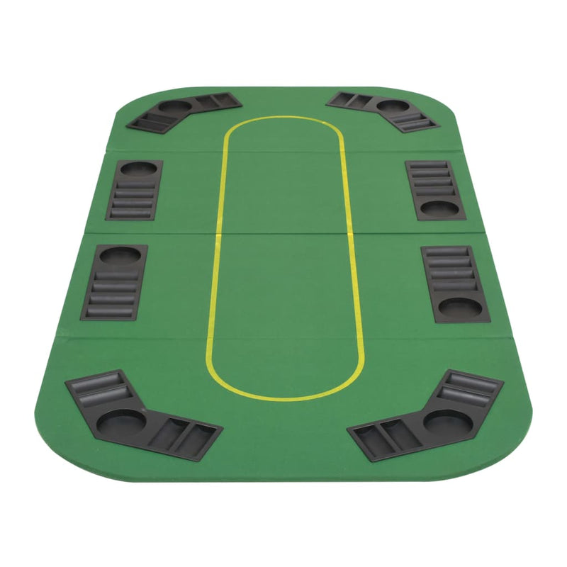 8-Player Folding Poker Tabletop 4 Fold Rectangular Green Payday Deals