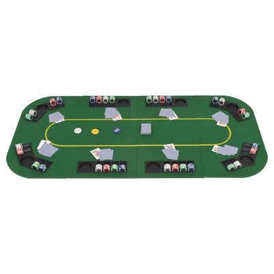 8-Player Folding Poker Tabletop 4 Fold Rectangular Green Payday Deals