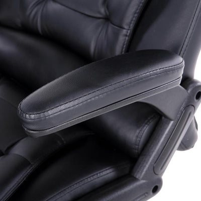 8 Point PU Leather Reclining Massage Chair - Black Payday Deals