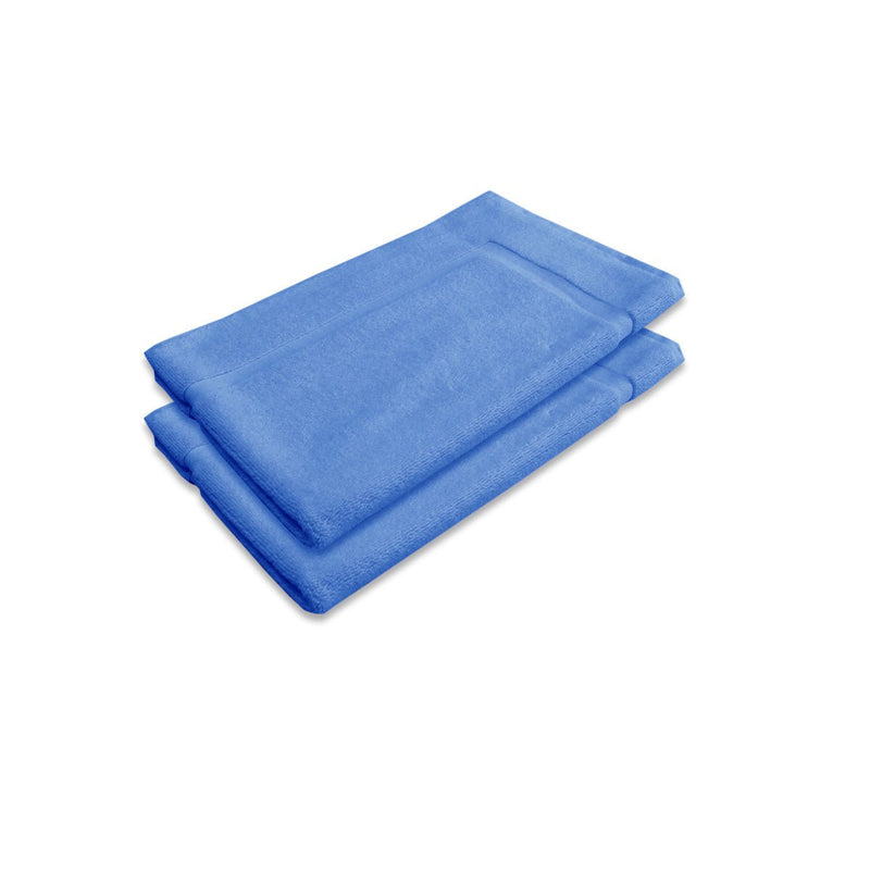 800GSM Set of 2 Cotton Bath Mat Blue Payday Deals