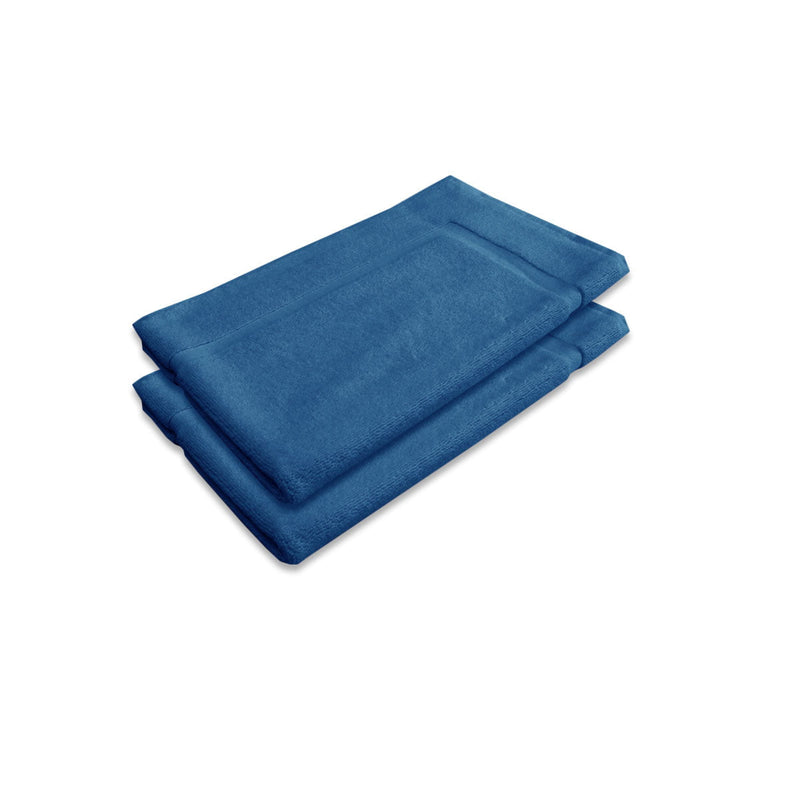 800GSM Set of 2 Cotton Bath Mat Blue Jewel Payday Deals