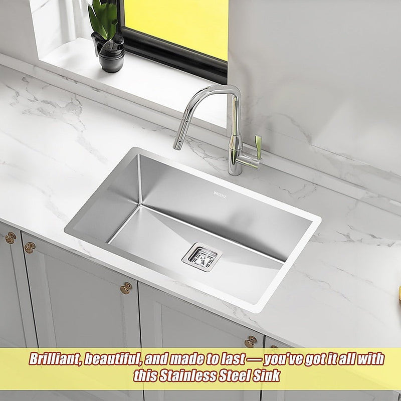 810x505mm Handmade 1.5mm Stainless Steel Undermount / Topmount Kitchen Sink with Square Waste Payday Deals