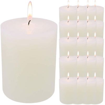 81x Premium Church Candle Pillar Candles White Unscented Lead Free 16Hrs - 5*7cm