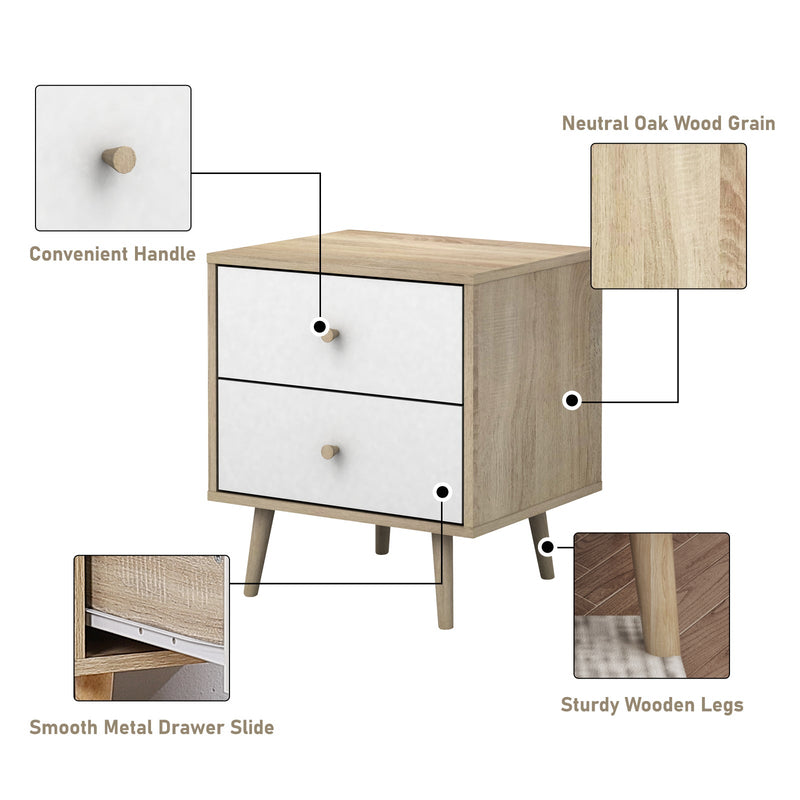 Adriana Bedside Table with Dresser Elegant Nightstand for Stylish Bedroom Storage