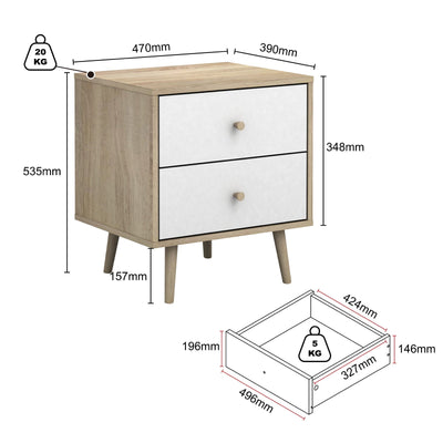 Adriana Bedside Table with Dresser Elegant Nightstand for Stylish Bedroom Storage