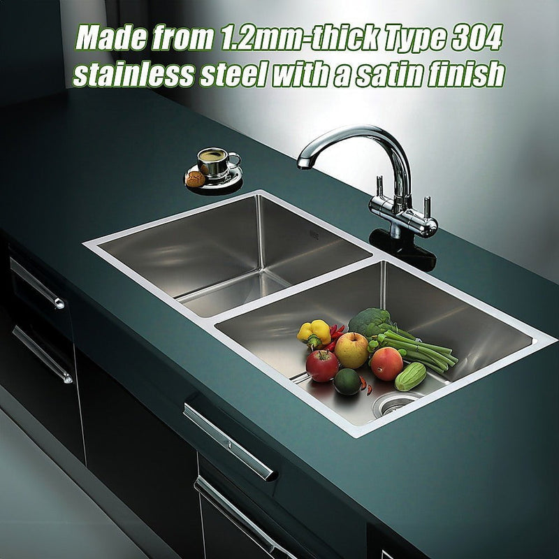865x440mm Handmade Stainless Steel Undermount / Topmount Kitchen Sink with Waste Payday Deals