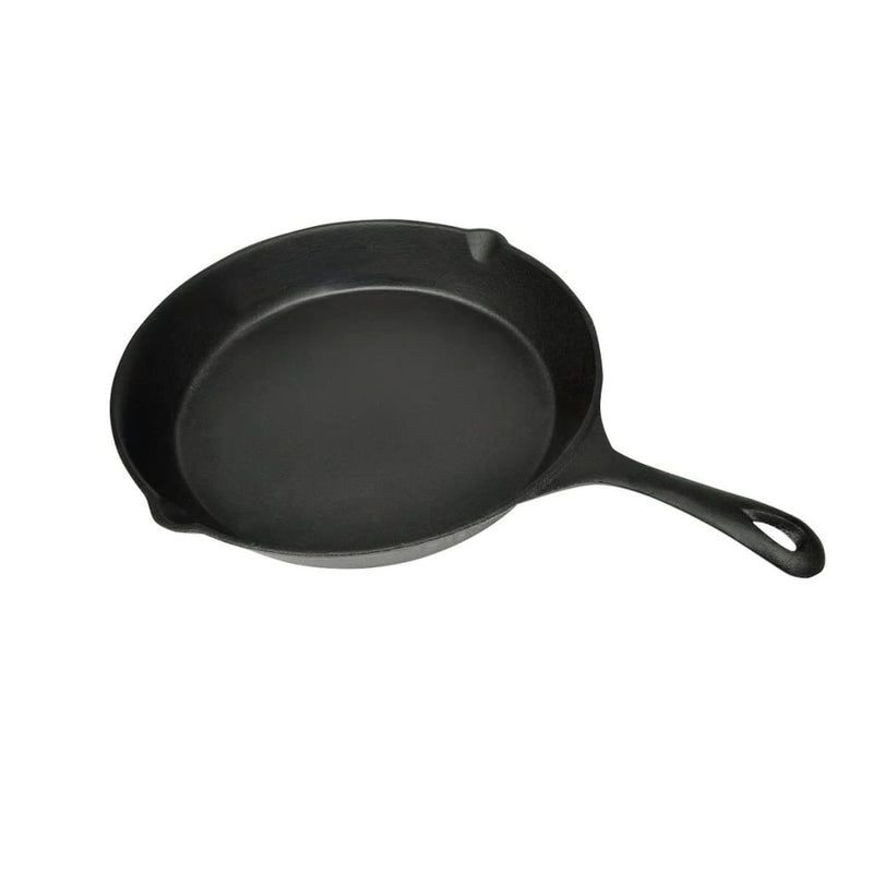 XL BBQ Grill Fry Pan Cast Iron 30 cm Round Plane